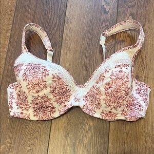 Jessica Simpson Red Floral Lace Bra 38C